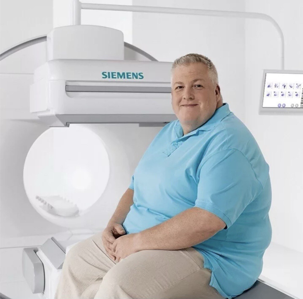 Открытый МРТ-томограф Siemens — комфортное исследование для пациентов с избыточной массой тела, широкая зона сканирования без узкой трубы